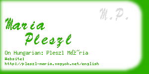 maria pleszl business card